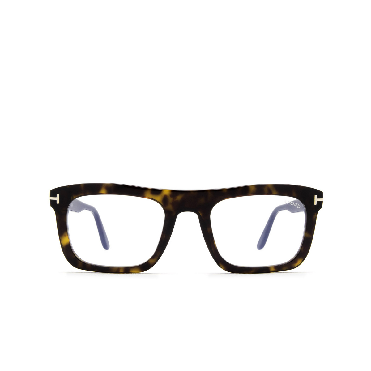 Tom Ford® Rectangle Eyeglasses: FT5757-B color 052 Dark Havana - front view