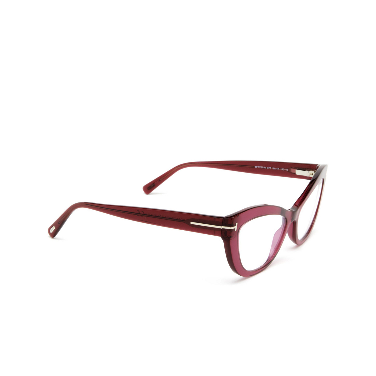 Tom Ford FT5765-B Eyeglasses 077 Fuchsia - three-quarters view
