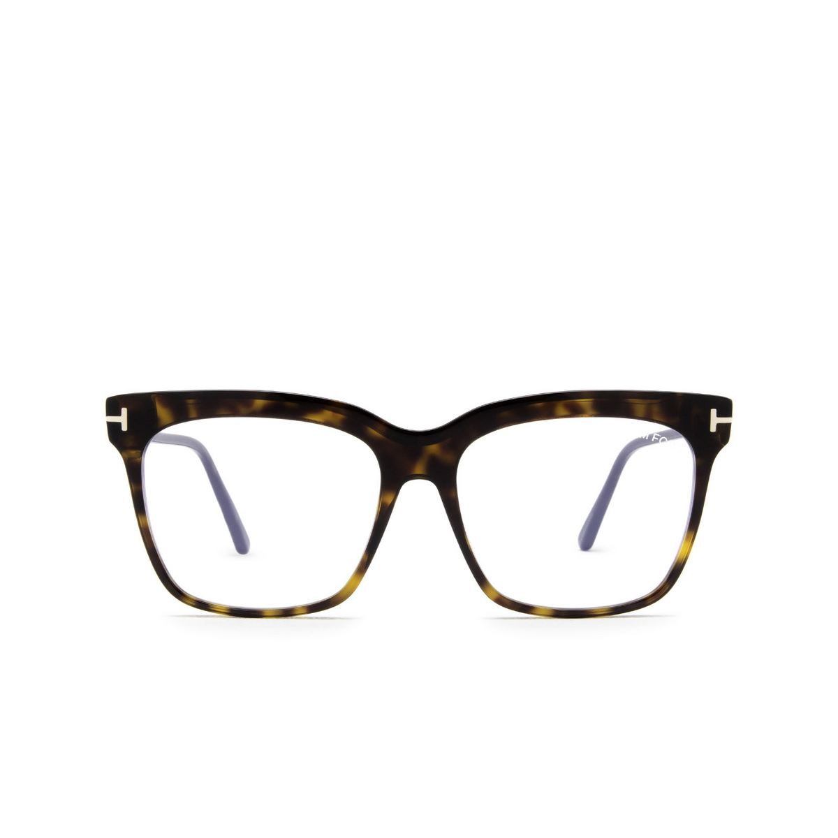 Tom Ford® Square Eyeglasses: FT5768-B color Dark Havana 052 - front view.