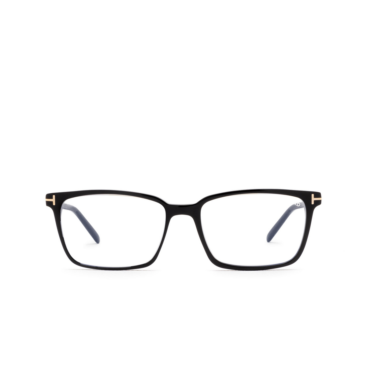Tom Ford® Rectangle Eyeglasses: FT5802-B color 001 Black - front view