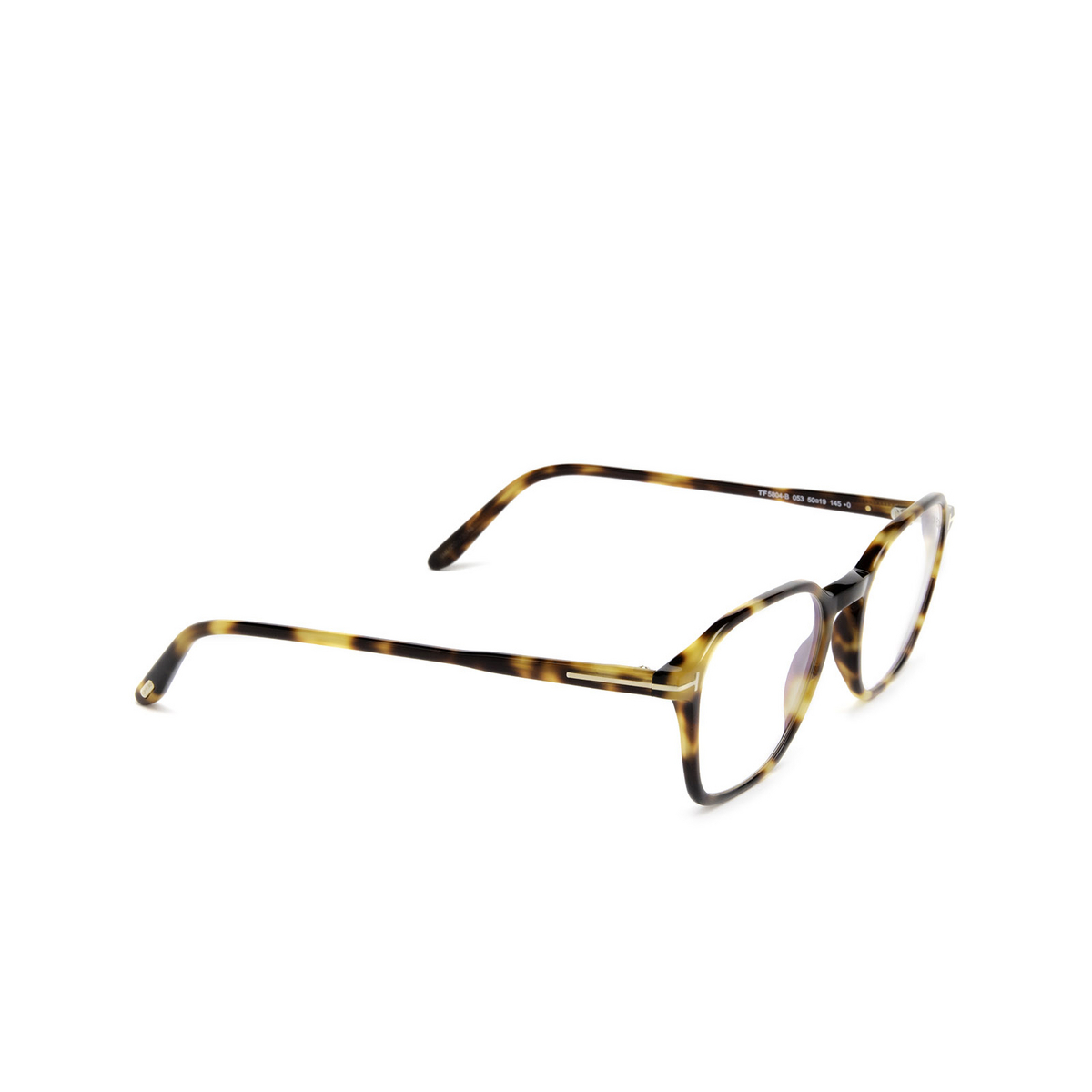 Tom Ford® Square Eyeglasses: FT5804-B color Blonde Havana 053 - three-quarters view.