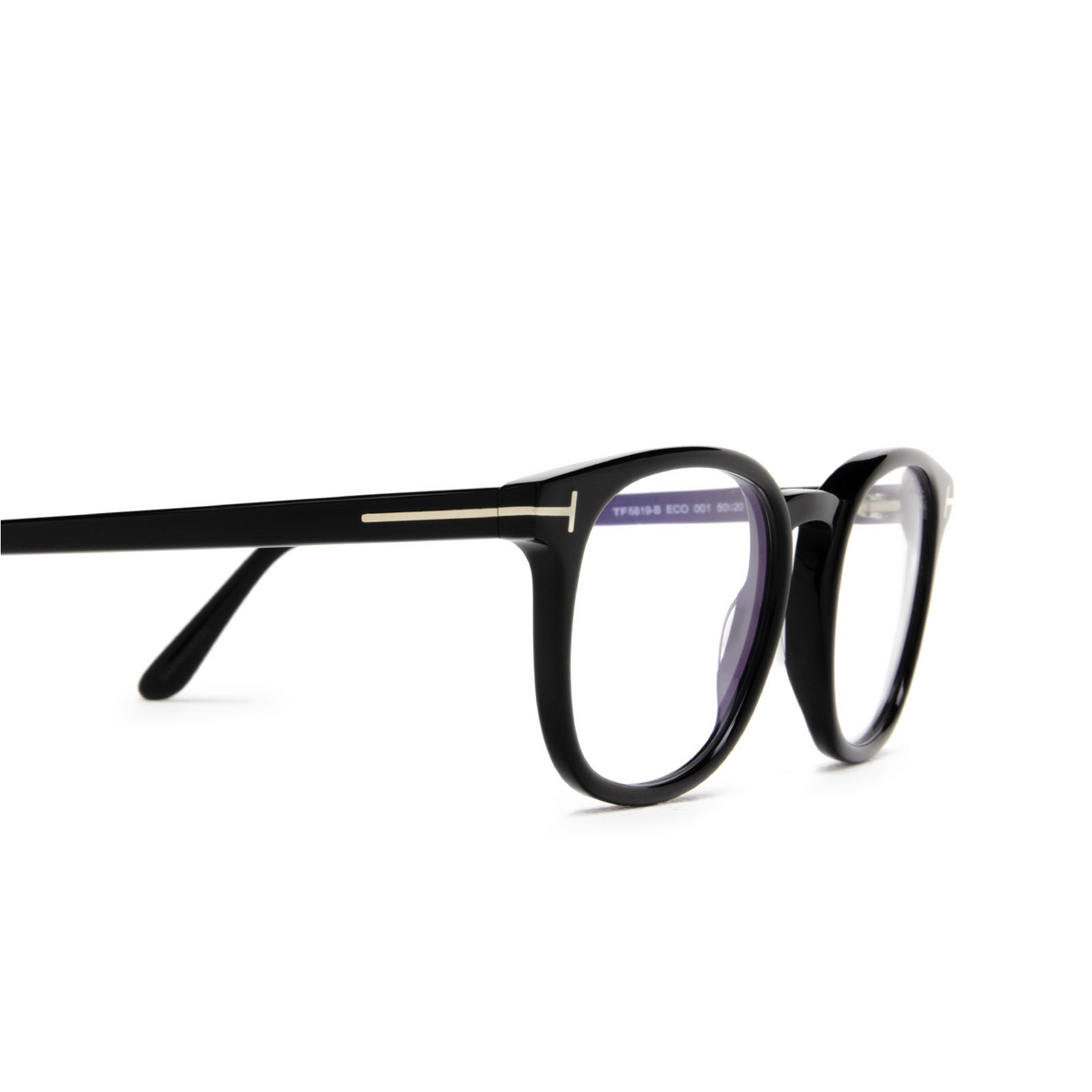 Tom Ford® Square Eyeglasses: FT5819-B color 001 Black - 3/3