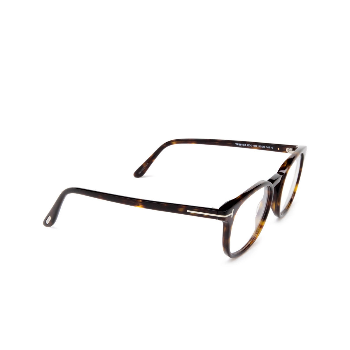 Tom Ford FT5819-B Eyeglasses 052 Dark Havana - three-quarters view