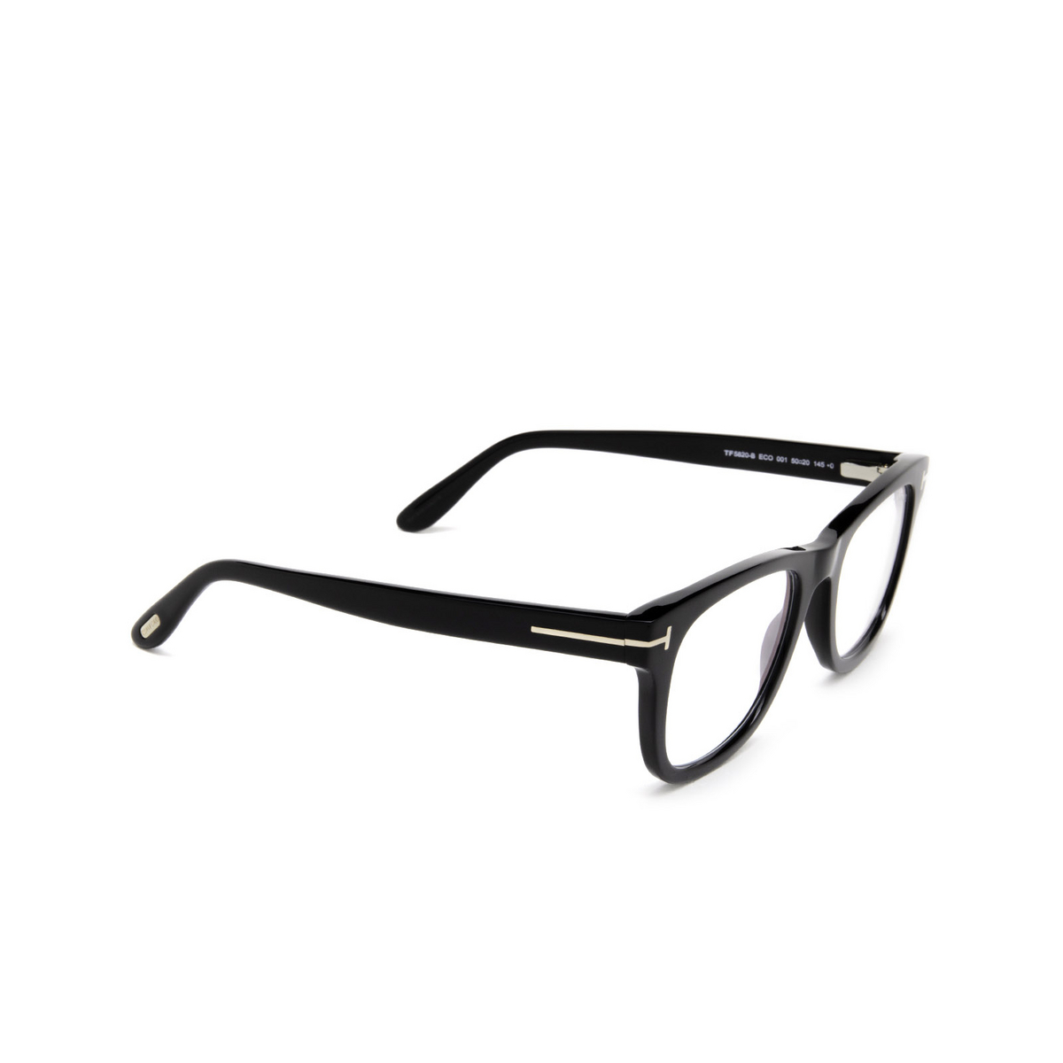 Tom Ford® Square Eyeglasses: FT5820-B color 001 Black - product thumbnail 2/3