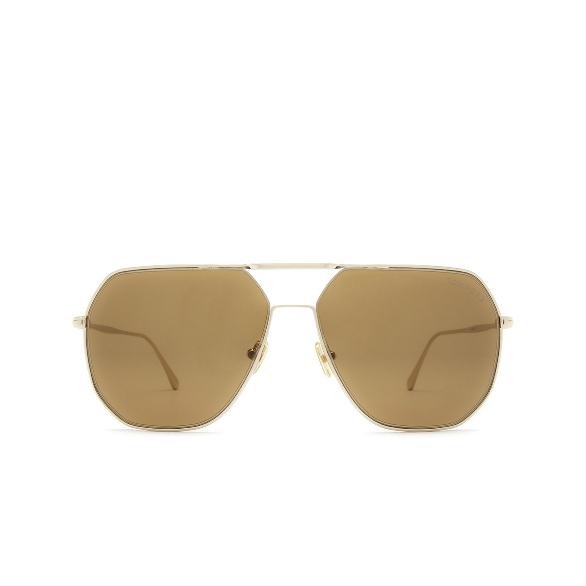Tom Ford® Aviator Sunglasses: Gilles-02 FT0852 color Rose Gold 28E - front view.