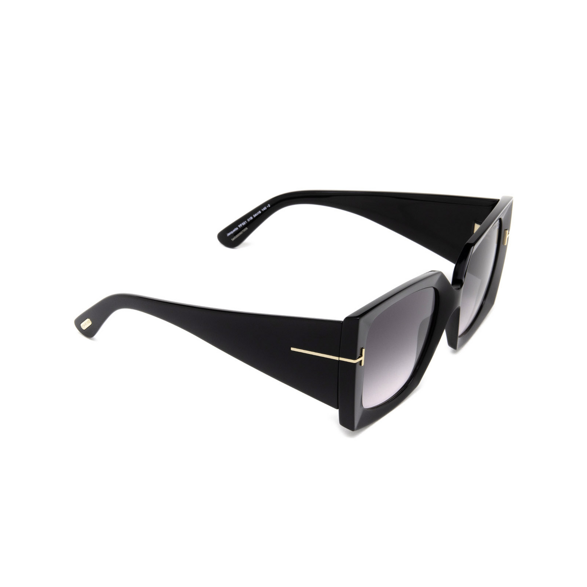 Tom Ford JACQUETTA Sunglasses 01B Black - three-quarters view