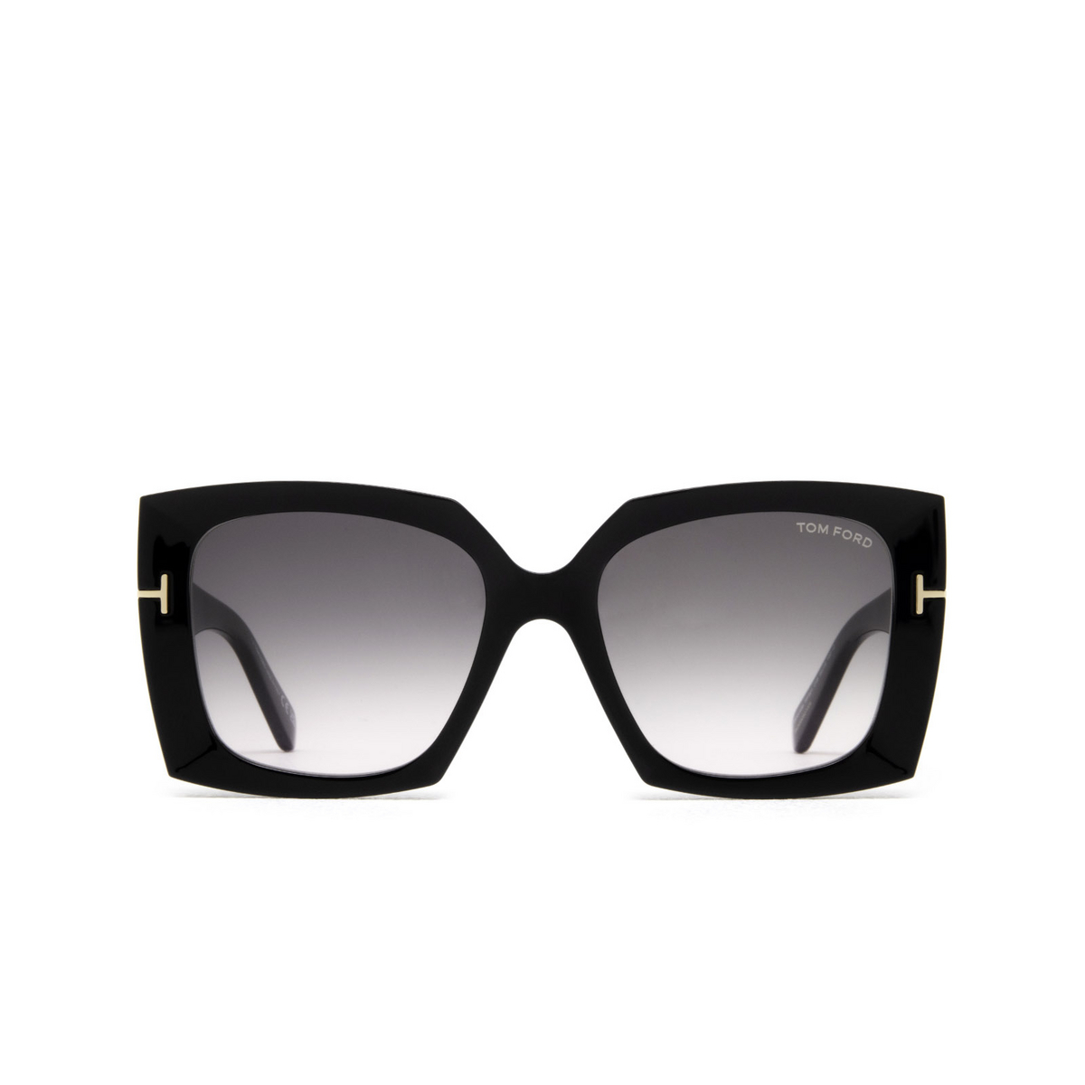 Tom Ford® Square Sunglasses: Jacquetta FT0921 color Black 01B - front view.