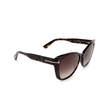 Lunettes de soleil Tom Ford NORA 52K dark havana - Vue trois quarts