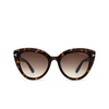 Tom Ford TORI Sunglasses 52F dark havana - product thumbnail 1/4