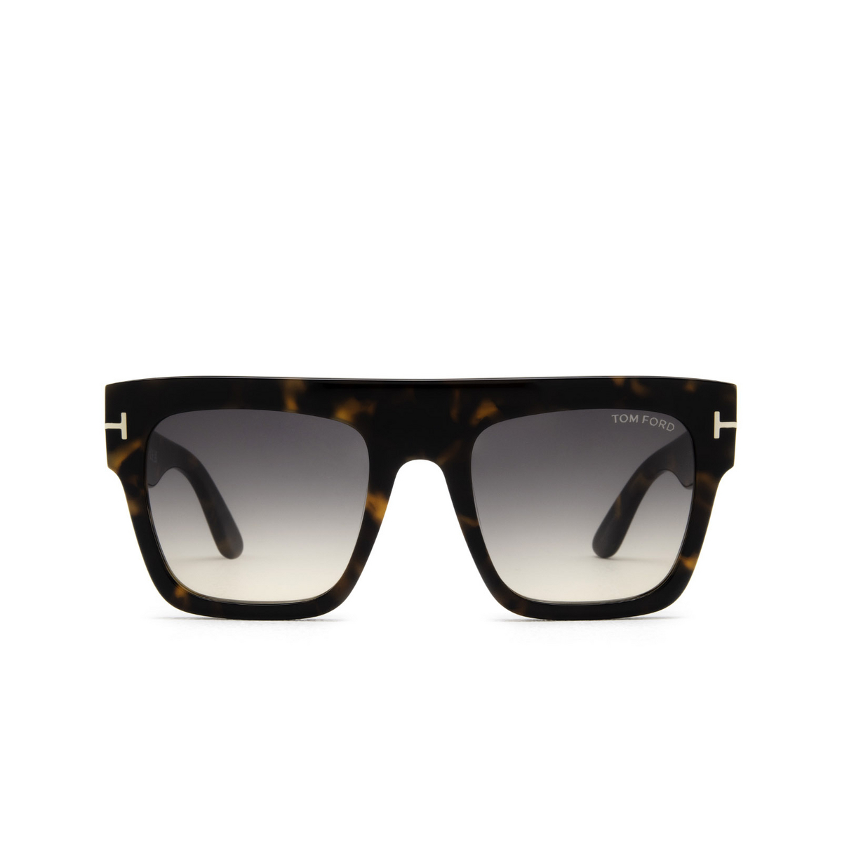 Tom Ford® Square Sunglasses: Renee FT0847 color Dark Havana 52B - front view.