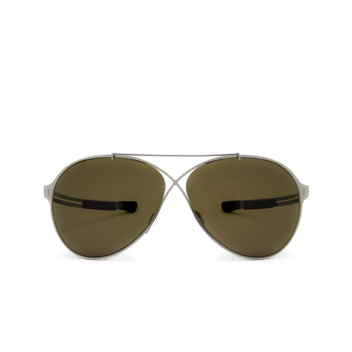 Tom Ford® Aviator Sunglasses: Rocco FT0828 color Light Ruthenium 14J - front view.