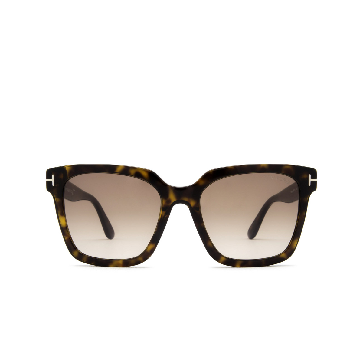 Tom Ford® Square Sunglasses: FT0952 Selby color 52F Dark Havana - front view
