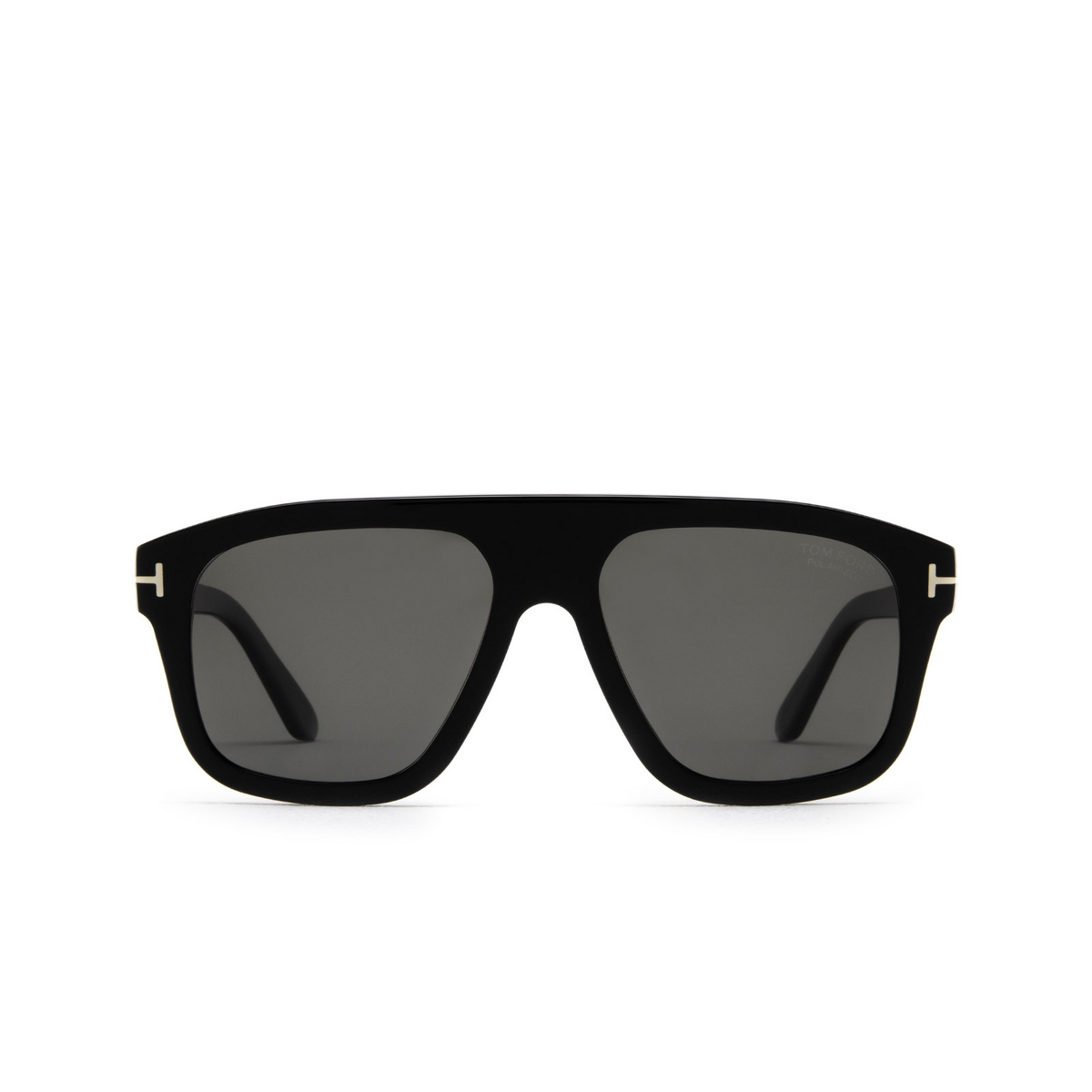 Tom Ford® Square Sunglasses: Thor FT0777 color Black 01D - front view.