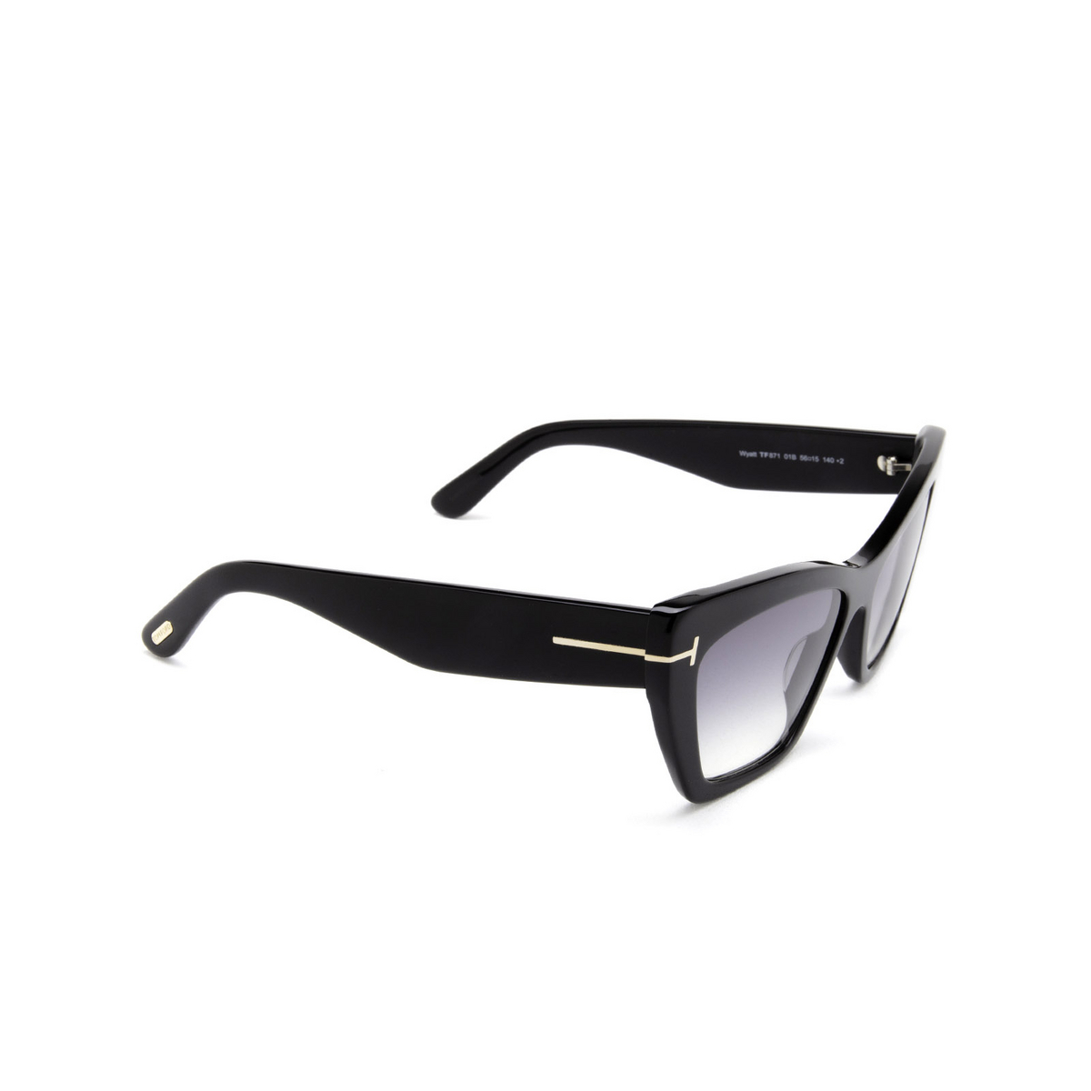 Tom Ford WYATT Sunglasses 01B Black - three-quarters view