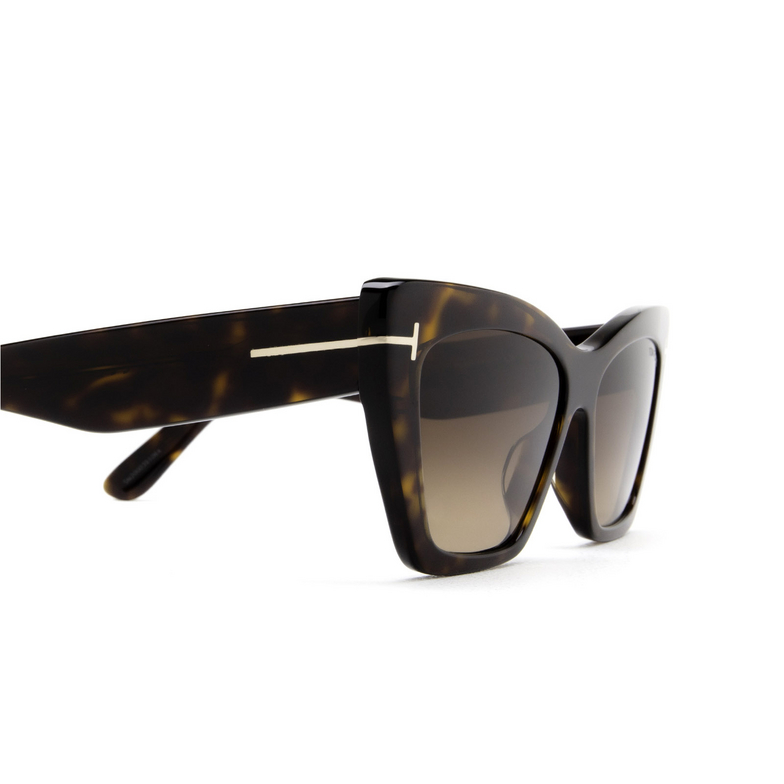 Occhiali da sole Tom Ford WYATT 52F dark havana - 3/4