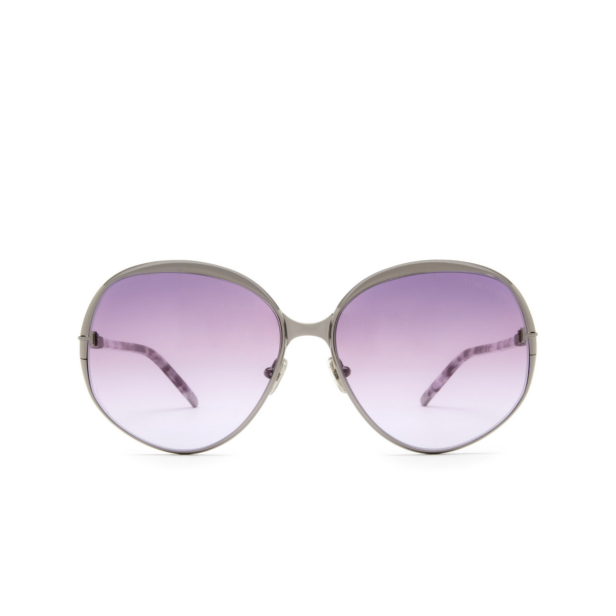 Tom Ford® Round Sunglasses: Yvette-02 FT0913 color Light Ruthenium 14Z - front view.