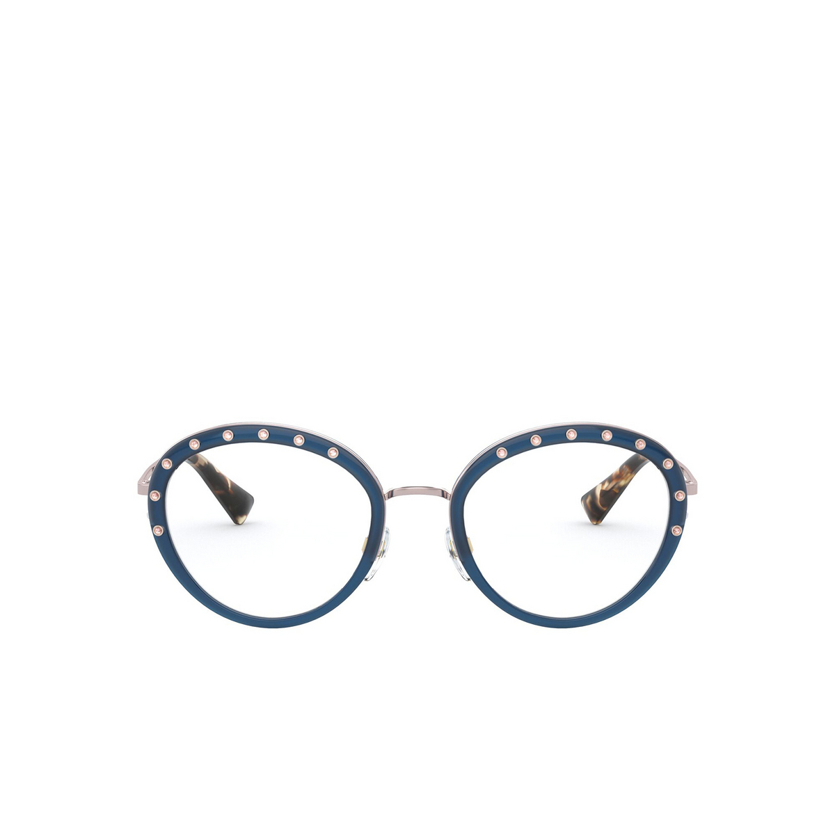Valentino® Oval Eyeglasses: VA1017 color Rose Gold / Azure 3004 - front view.