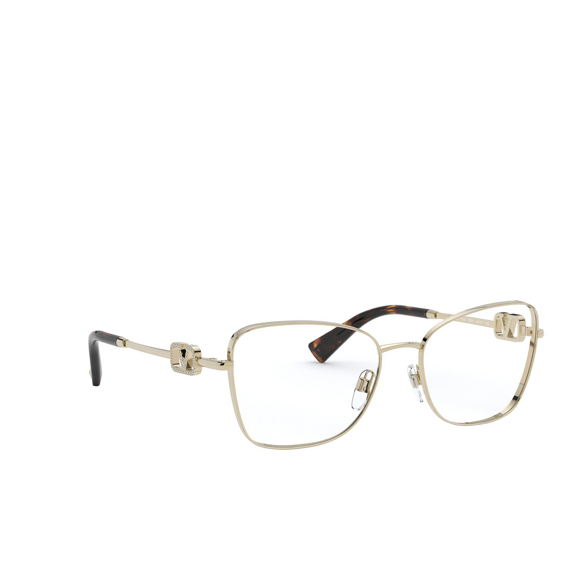 Valentino VA1019 Eyeglasses 3003 Pale Gold - three-quarters view