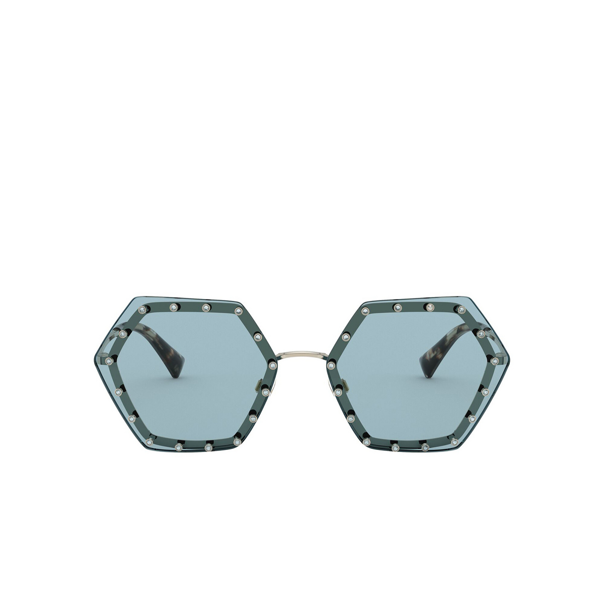Valentino® Irregular Sunglasses: VA2035 color Light Gold 300380 - front view.