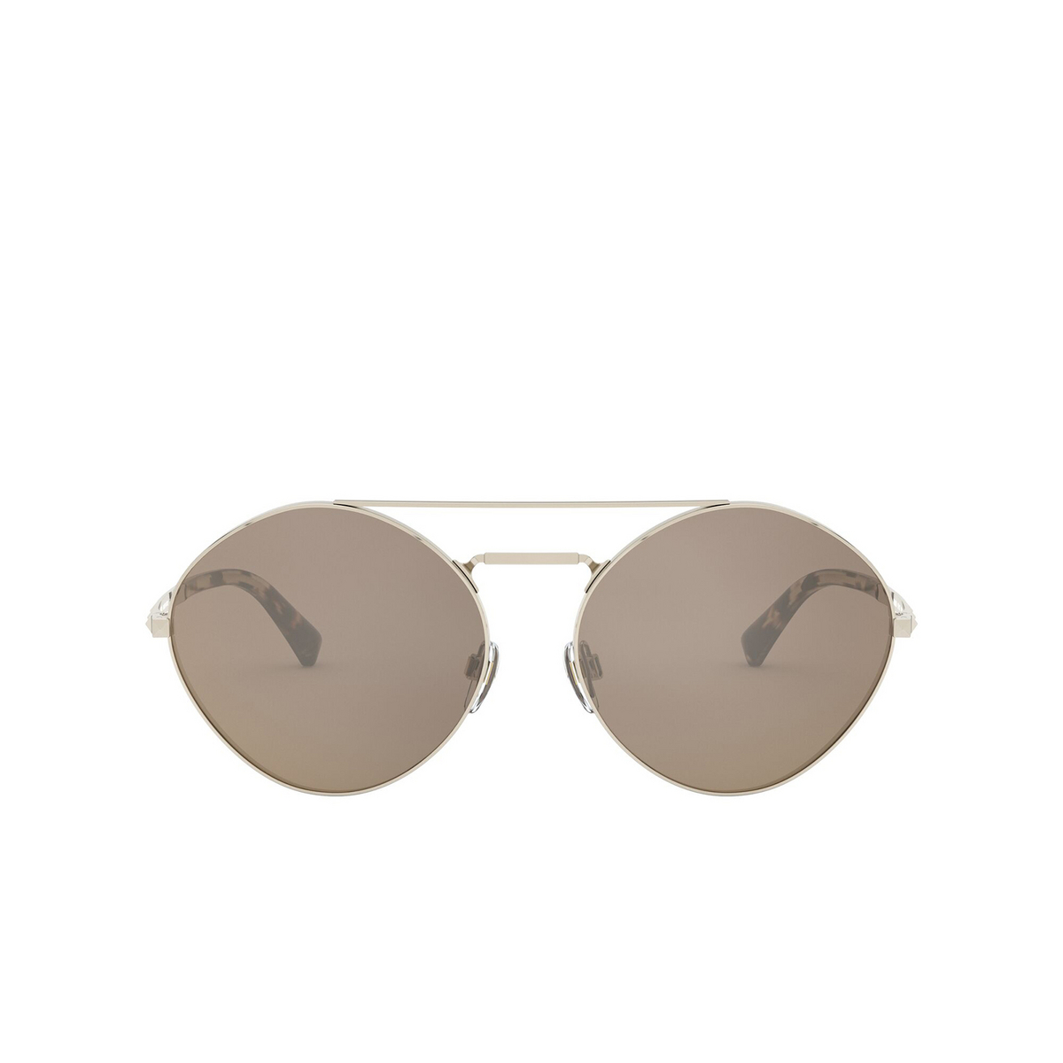 Valentino® Round Sunglasses: VA2036 color Light Gold 30035A - front view.