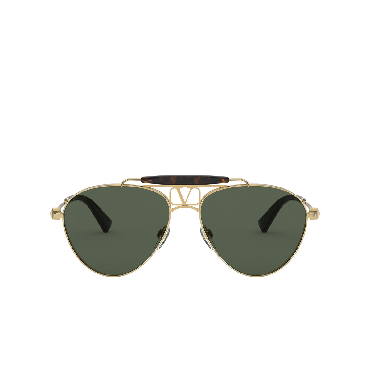 Valentino® Aviator Sunglasses: VA2039 color Gold 300271 - front view.