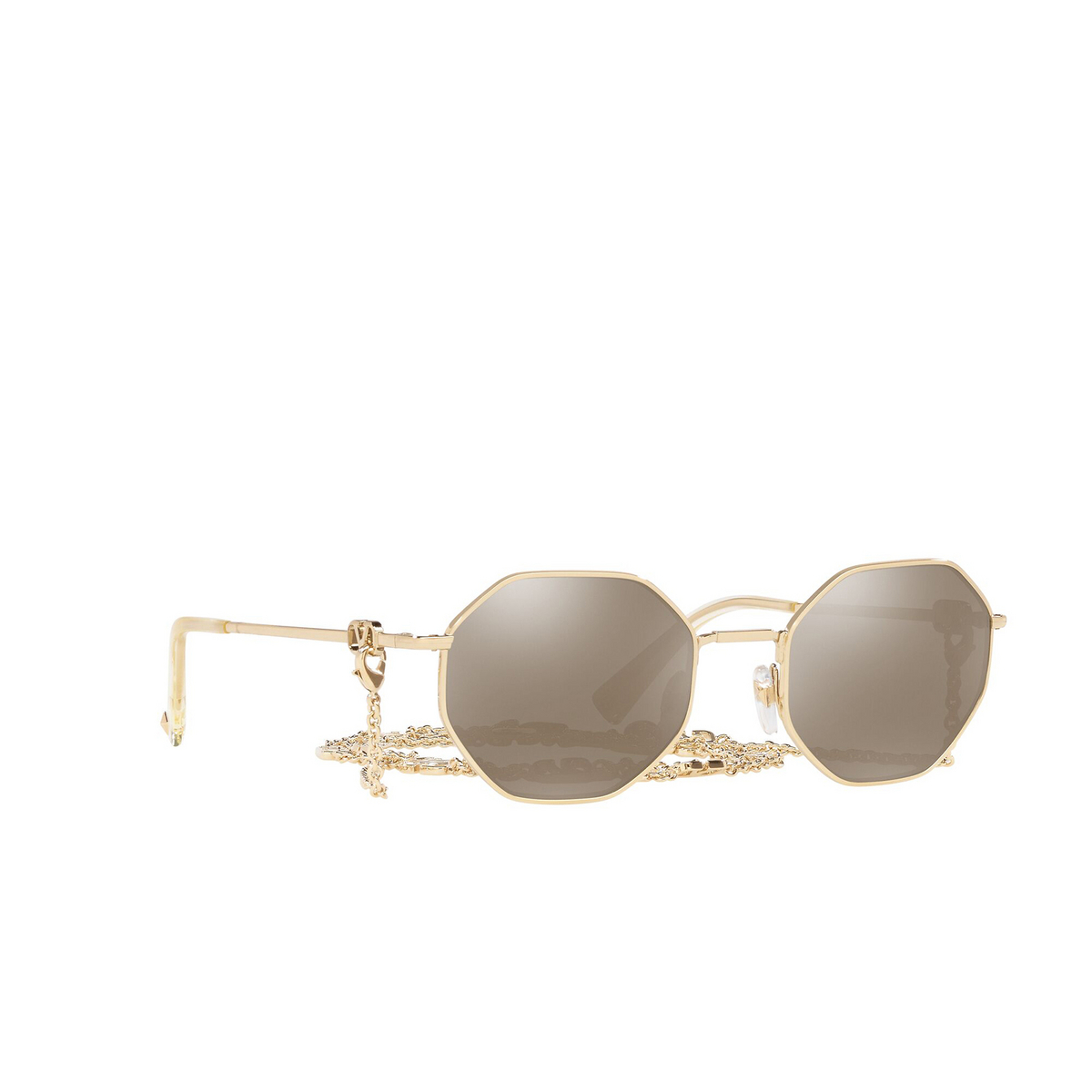 Valentino® Irregular Sunglasses: VA2040 color Pale Gold 30035A - three-quarters view.