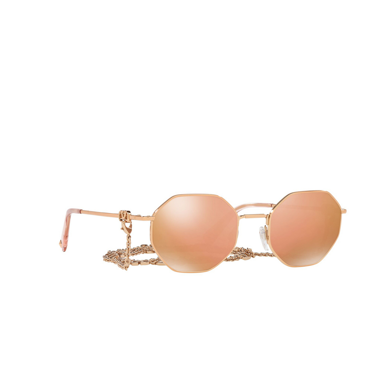 Valentino® Irregular Sunglasses: VA2040 color Rose Gold 30047J - three-quarters view.