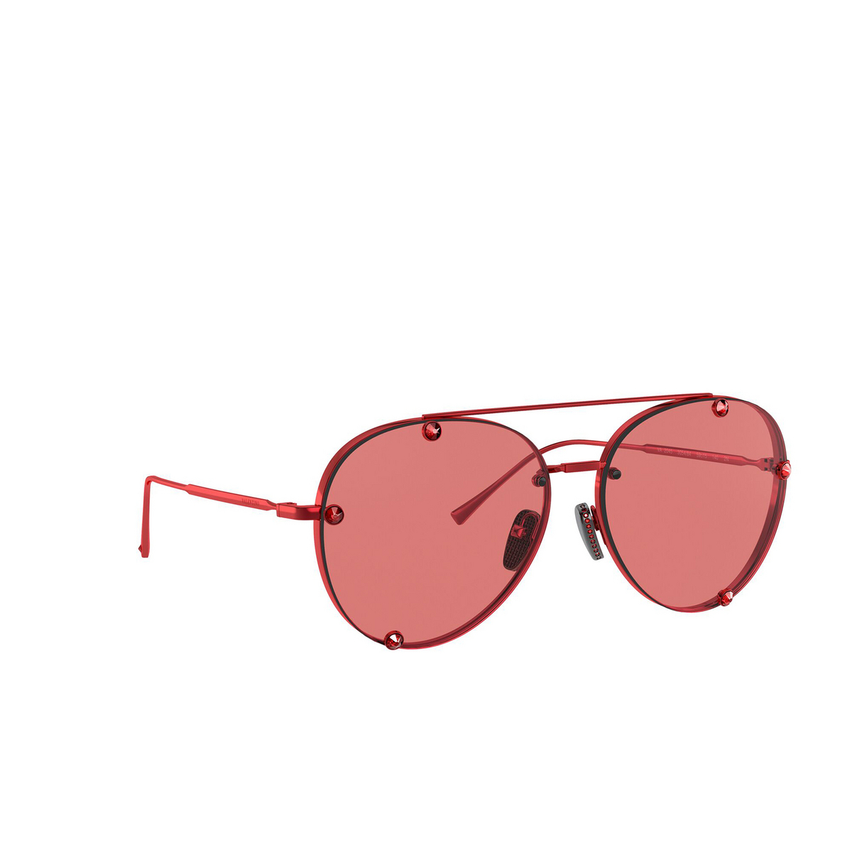 Valentino® Aviator Sunglasses: VA2045 color Red 305484 - three-quarters view.