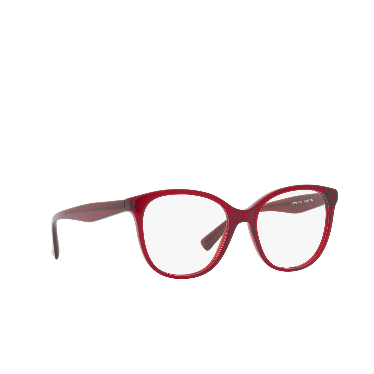 Valentino VA3014 Eyeglasses 5200 Red Transparent - three-quarters view