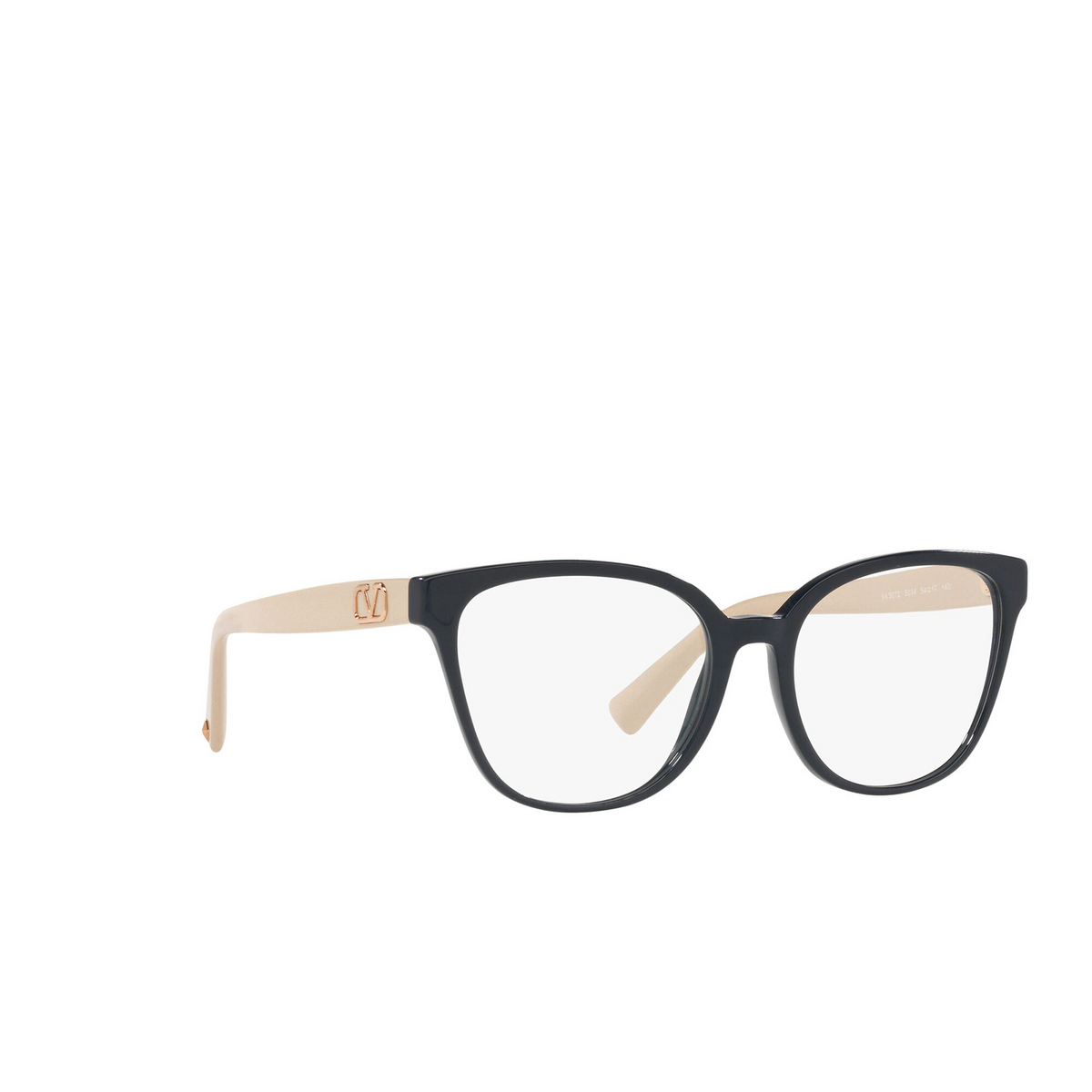 Valentino® Square Eyeglasses: VA3072 color Blue 5034 - three-quarters view.