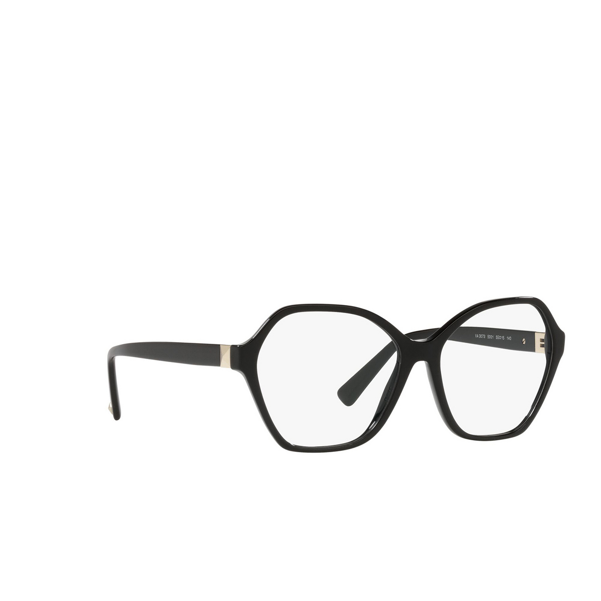 Valentino® Irregular Eyeglasses: VA3073 color Black 5001 - three-quarters view.