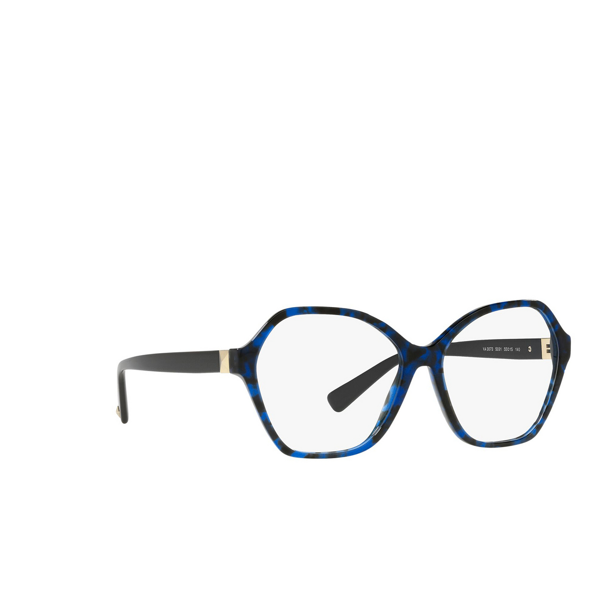 Valentino® Irregular Eyeglasses: VA3073 color 5031 Blue Havana - three-quarters view