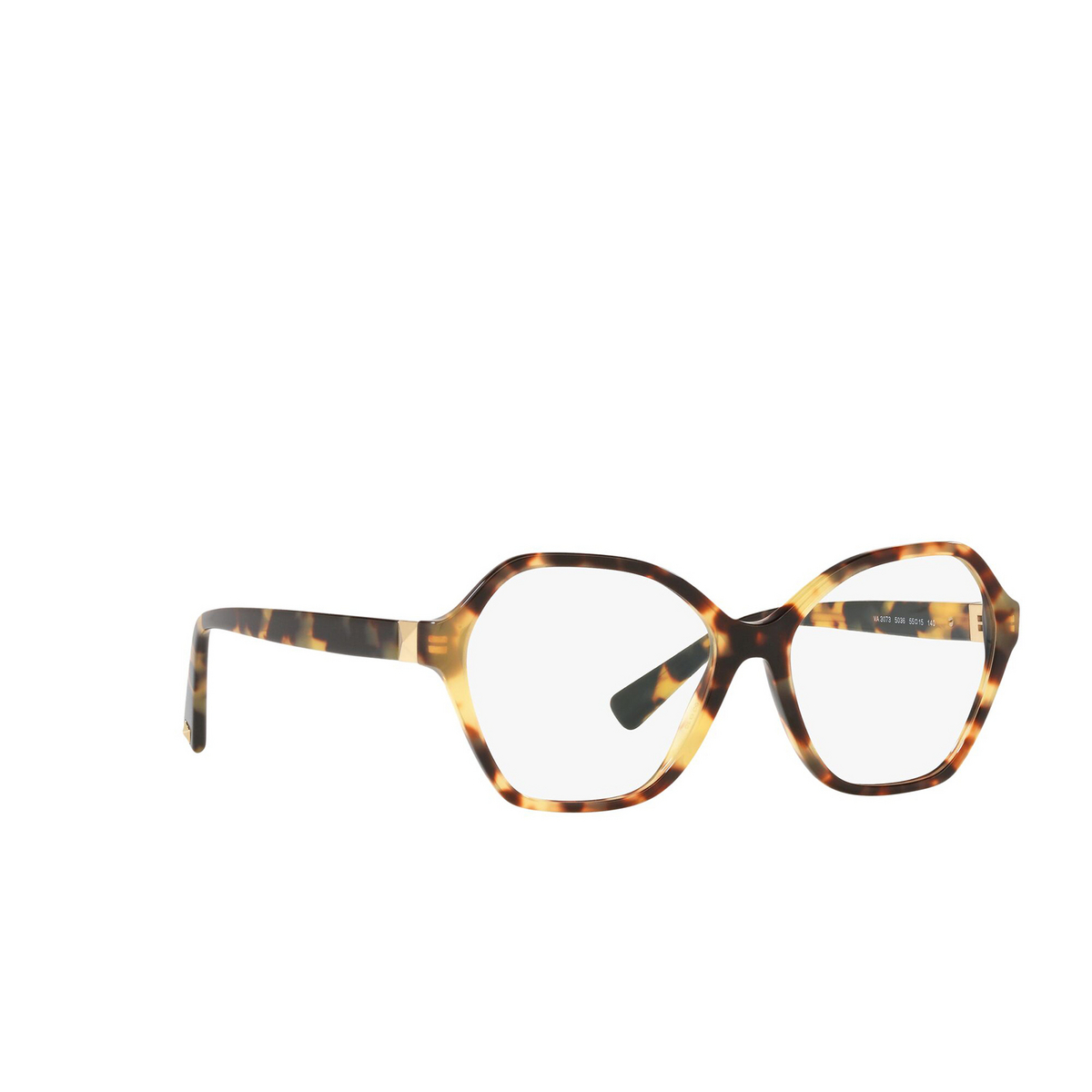 Valentino® Irregular Eyeglasses: VA3073 color Light Havana 5036 - three-quarters view.