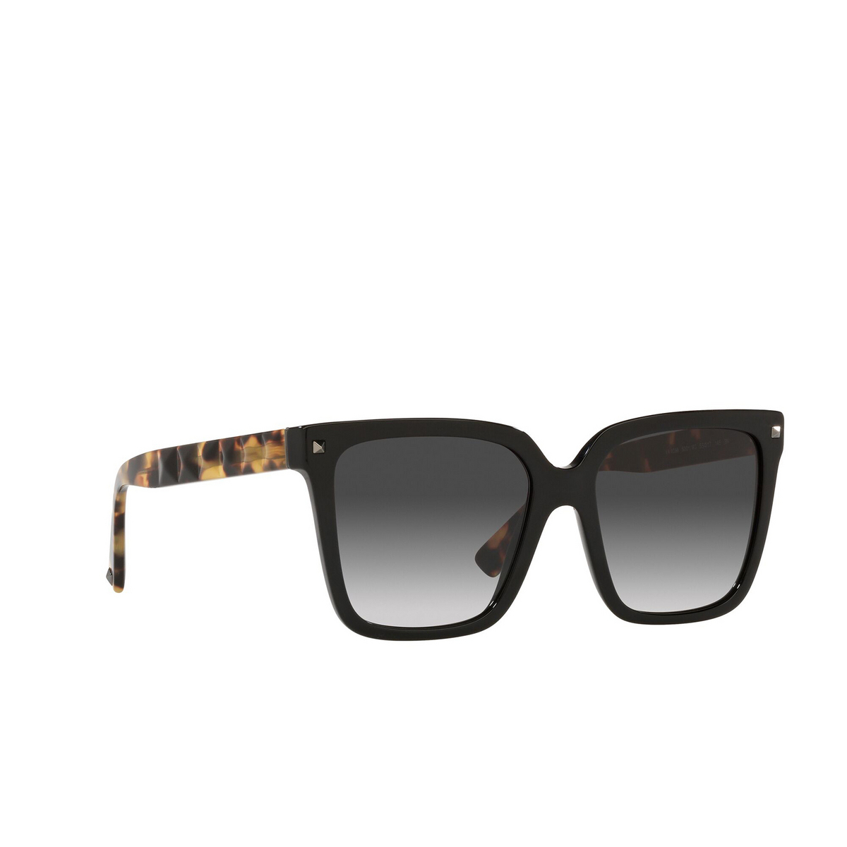 Valentino® Square Sunglasses: VA4098 color Black 50018G - three-quarters view.
