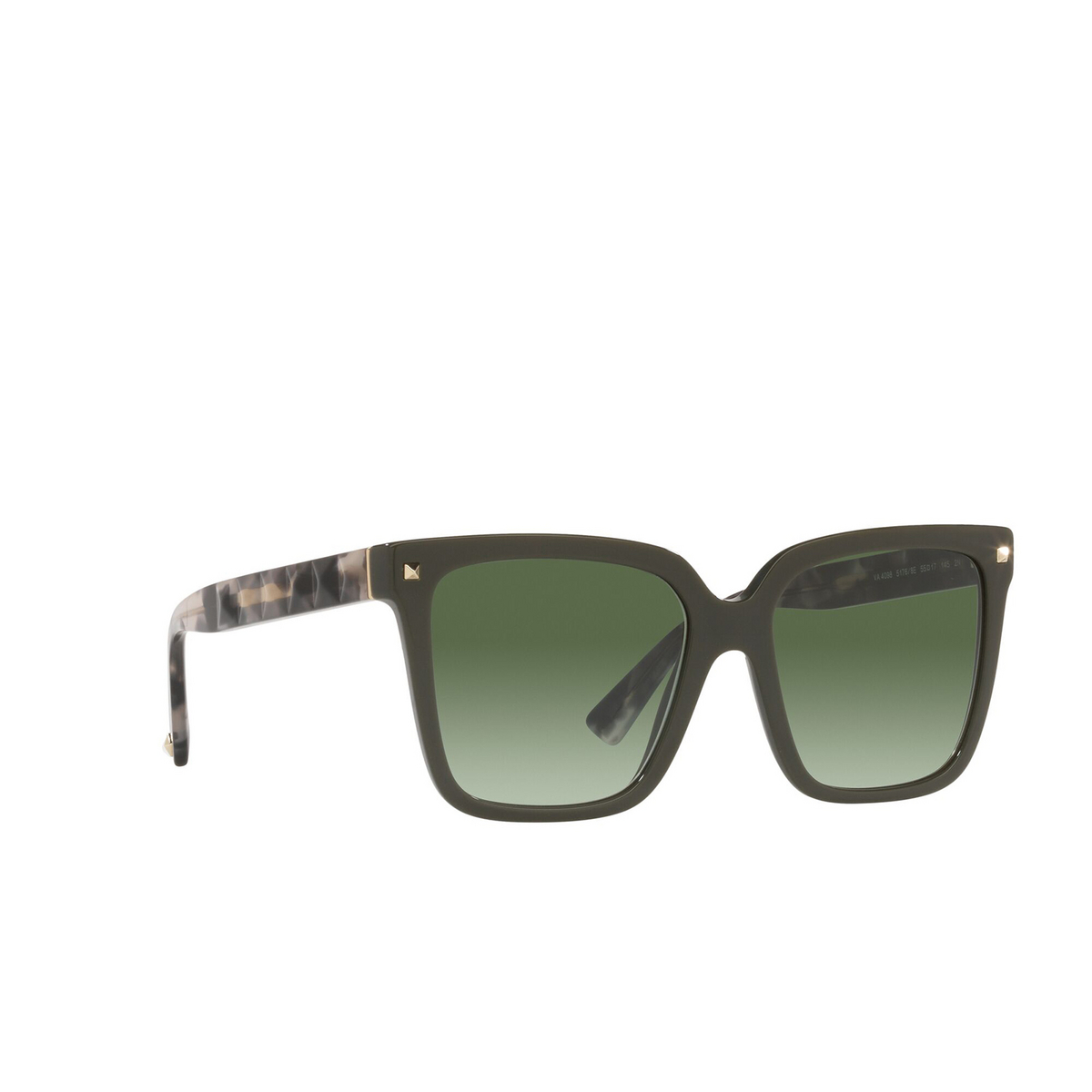 Valentino VA4098 Sunglasses 51768E Green - three-quarters view