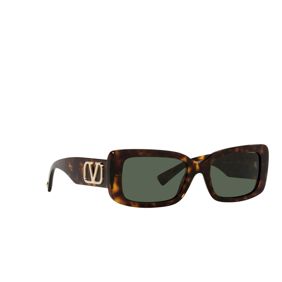 Valentino® Rectangle Sunglasses: VA4108 color Havana 500271 - three-quarters view.