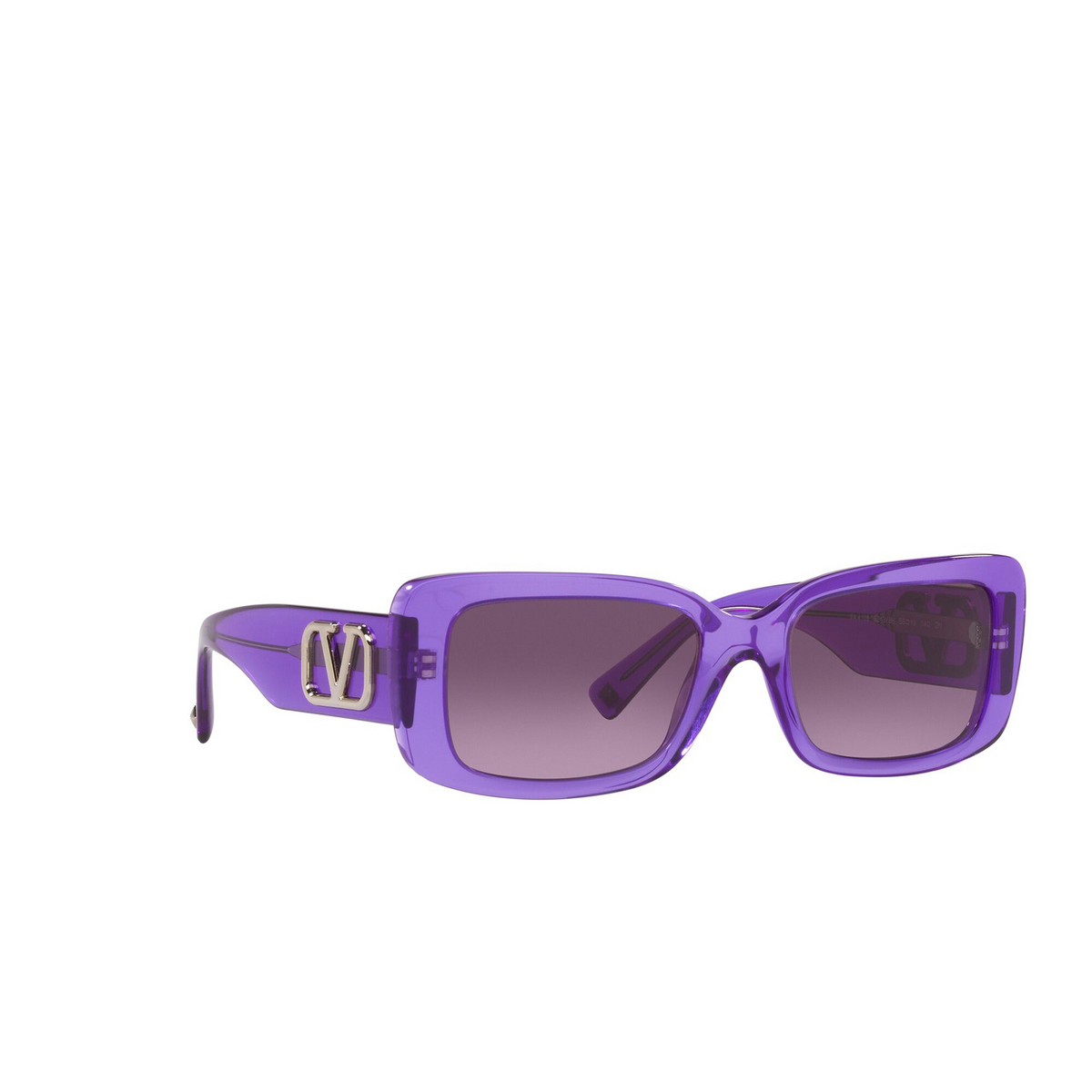 Valentino VA4108 Sunglasses 52138H Violet Transparent - three-quarters view