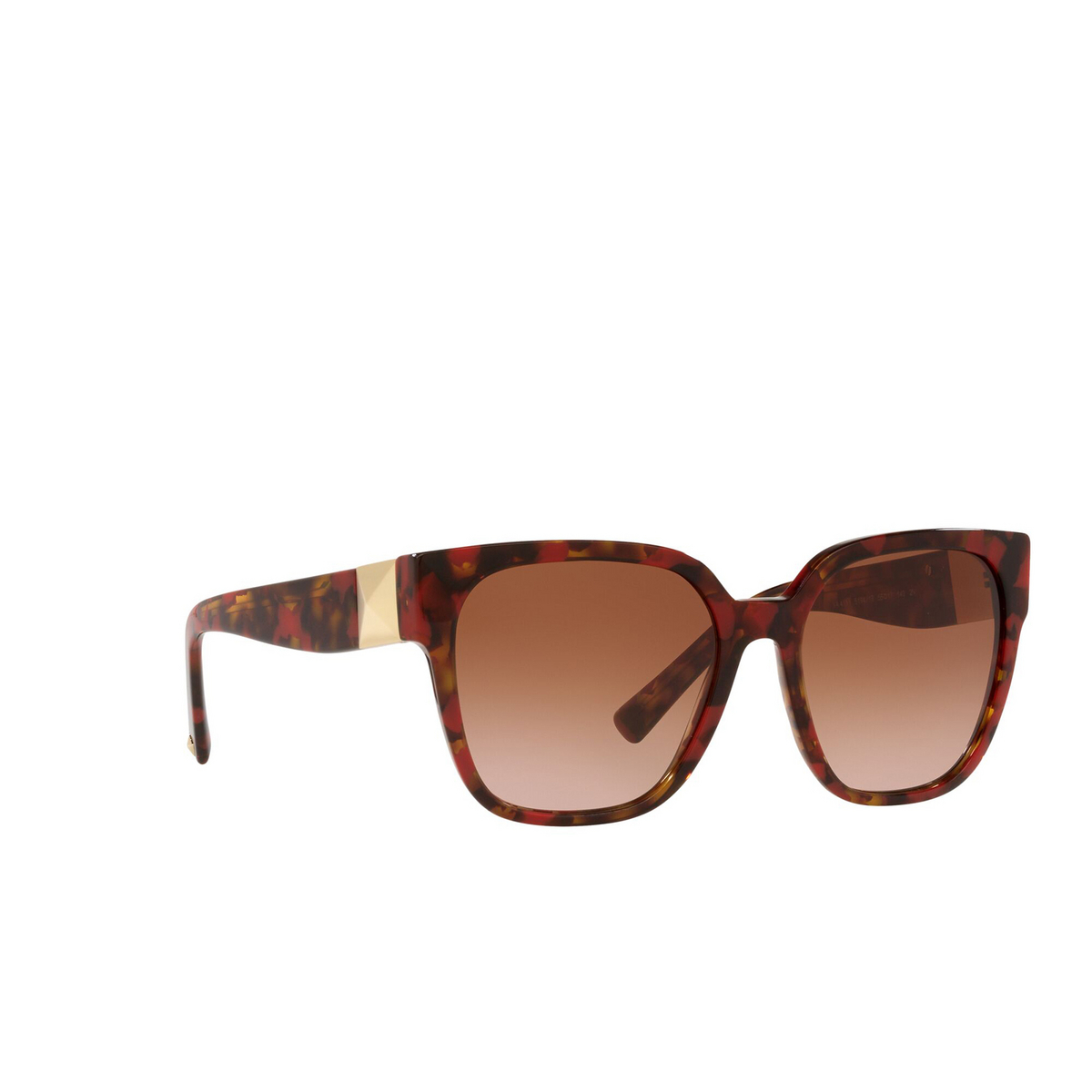 Valentino® Square Sunglasses: VA4111 color Red Havana 519413 - three-quarters view.