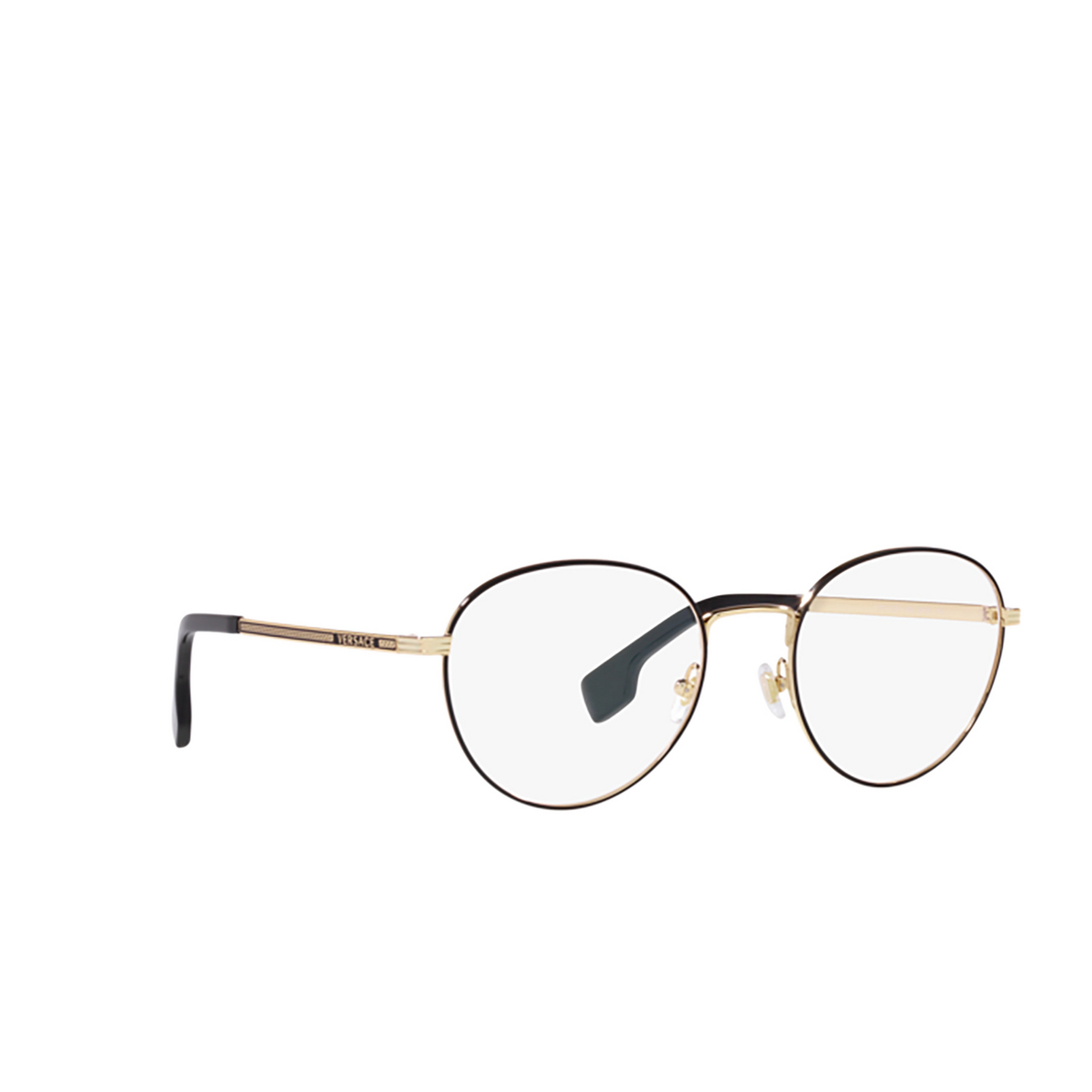 Versace VE1279 Eyeglasses 1436 Gold / Matte Black - three-quarters view