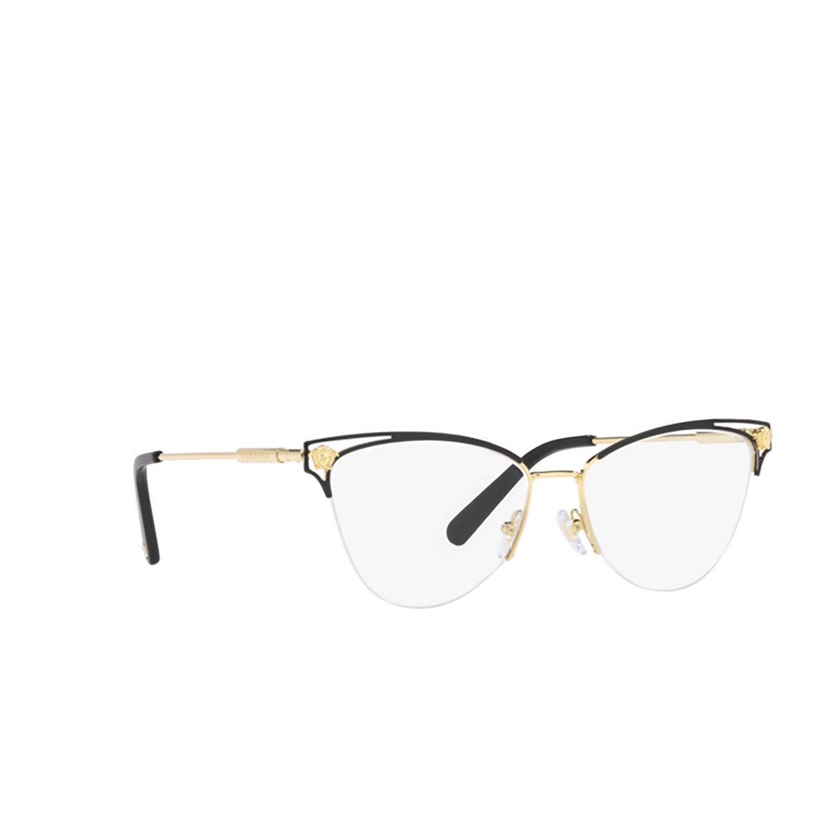 Versace VE1280 Eyeglasses 1433 Gold / Black - three-quarters view