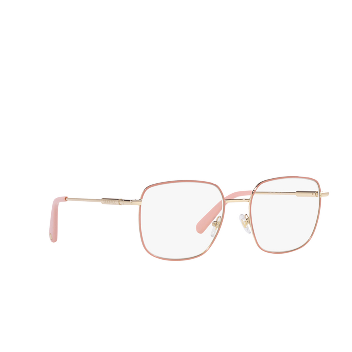 Versace VE1281 Eyeglasses 1469 Pale Gold / Pink - three-quarters view