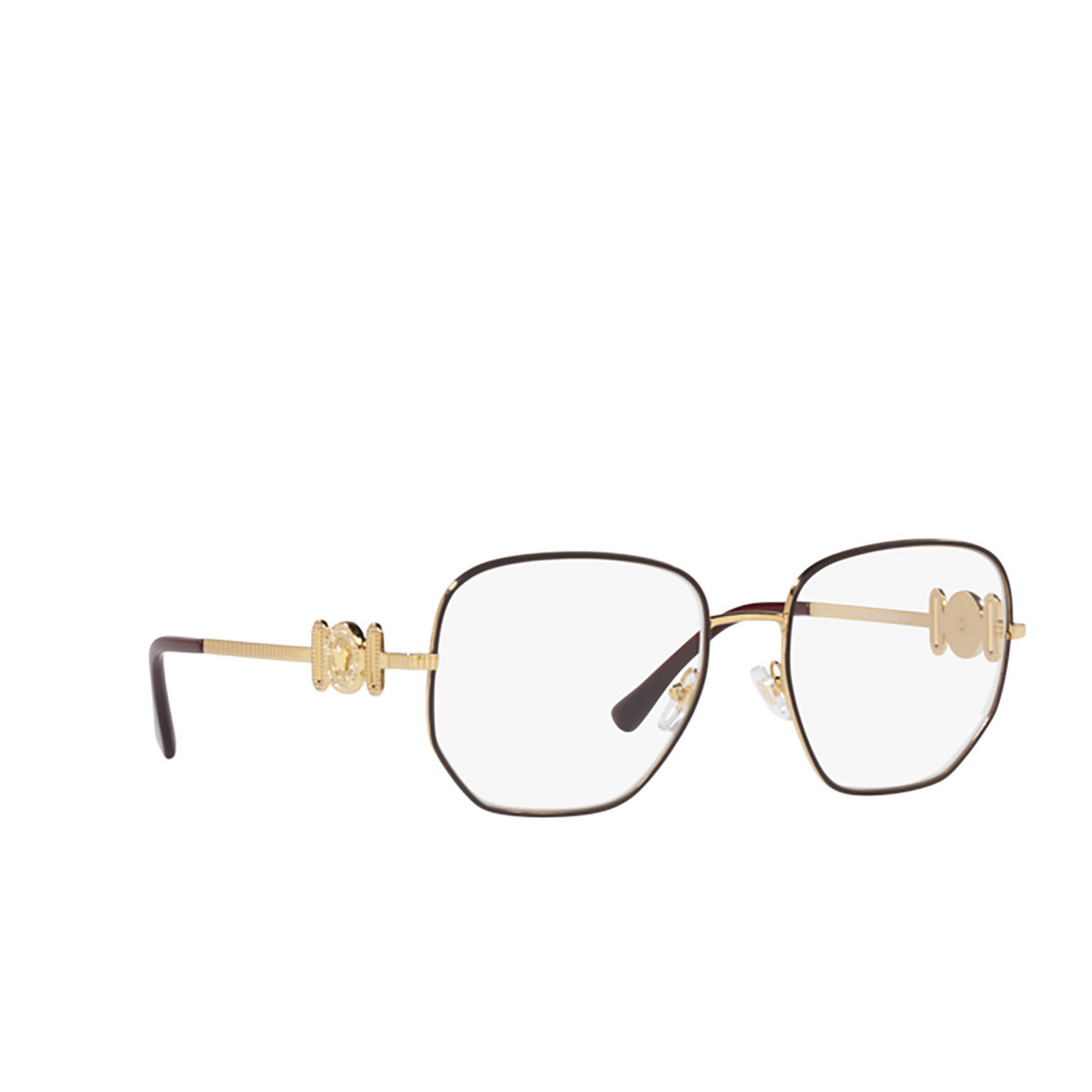 Versace VE1283 Eyeglasses 1480 Bordeaux / Gold - three-quarters view