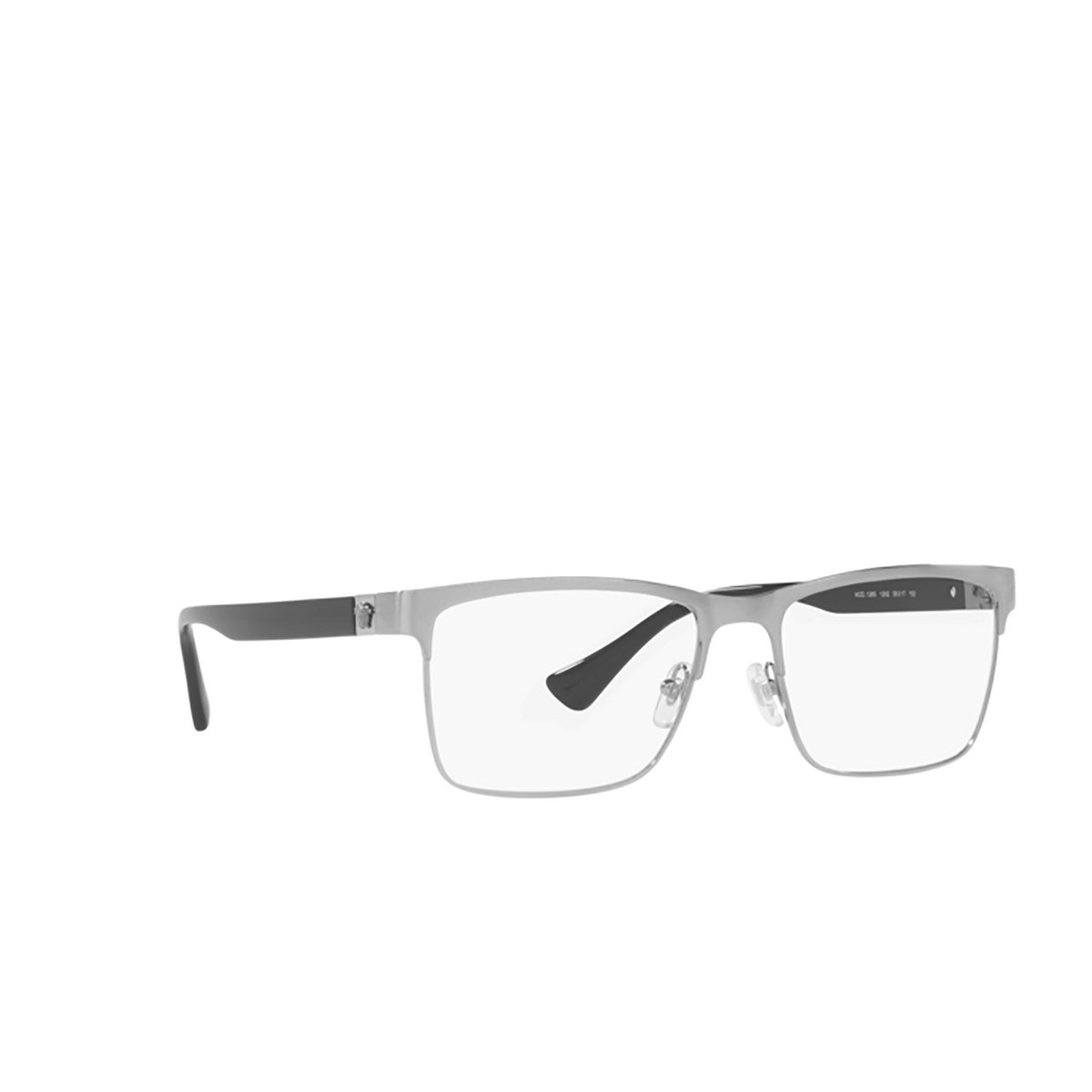 Versace VE1285 Eyeglasses 1262 Brushed Gunmetal - three-quarters view
