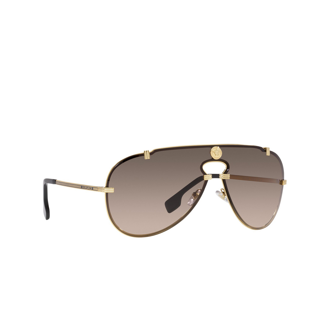 Versace® Aviator Sunglasses: VE2243 color Gold 100213 - three-quarters view.