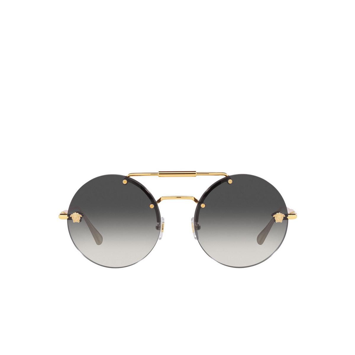 Versace® Round Sunglasses: VE2244 color Gold 10028G - front view.