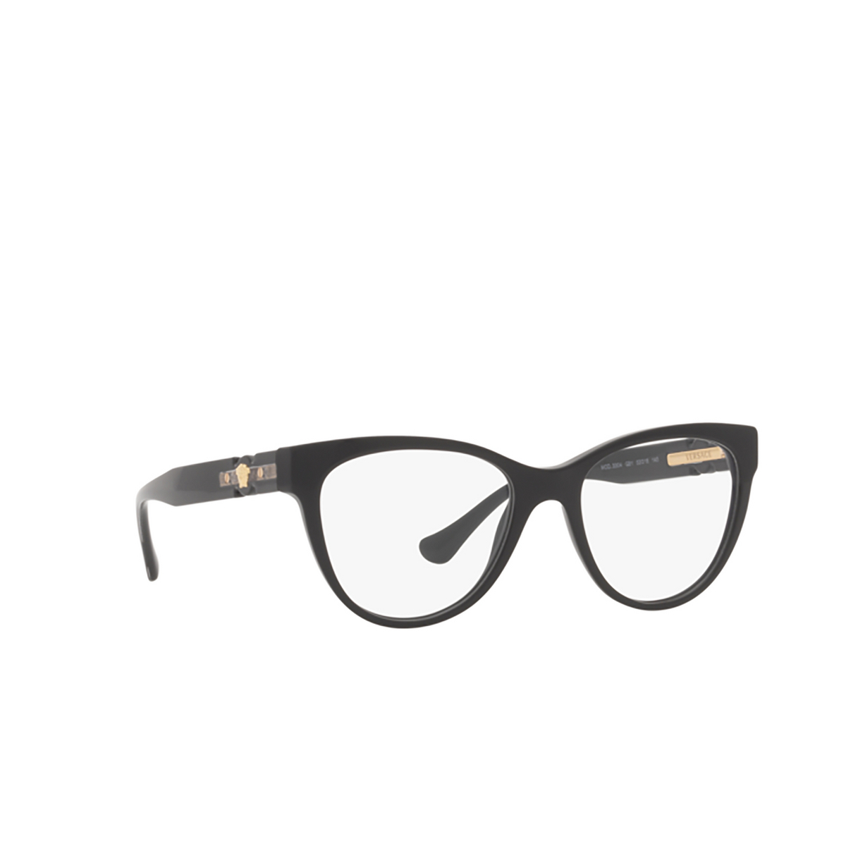 Versace VE3304 Eyeglasses GB1 Black - three-quarters view