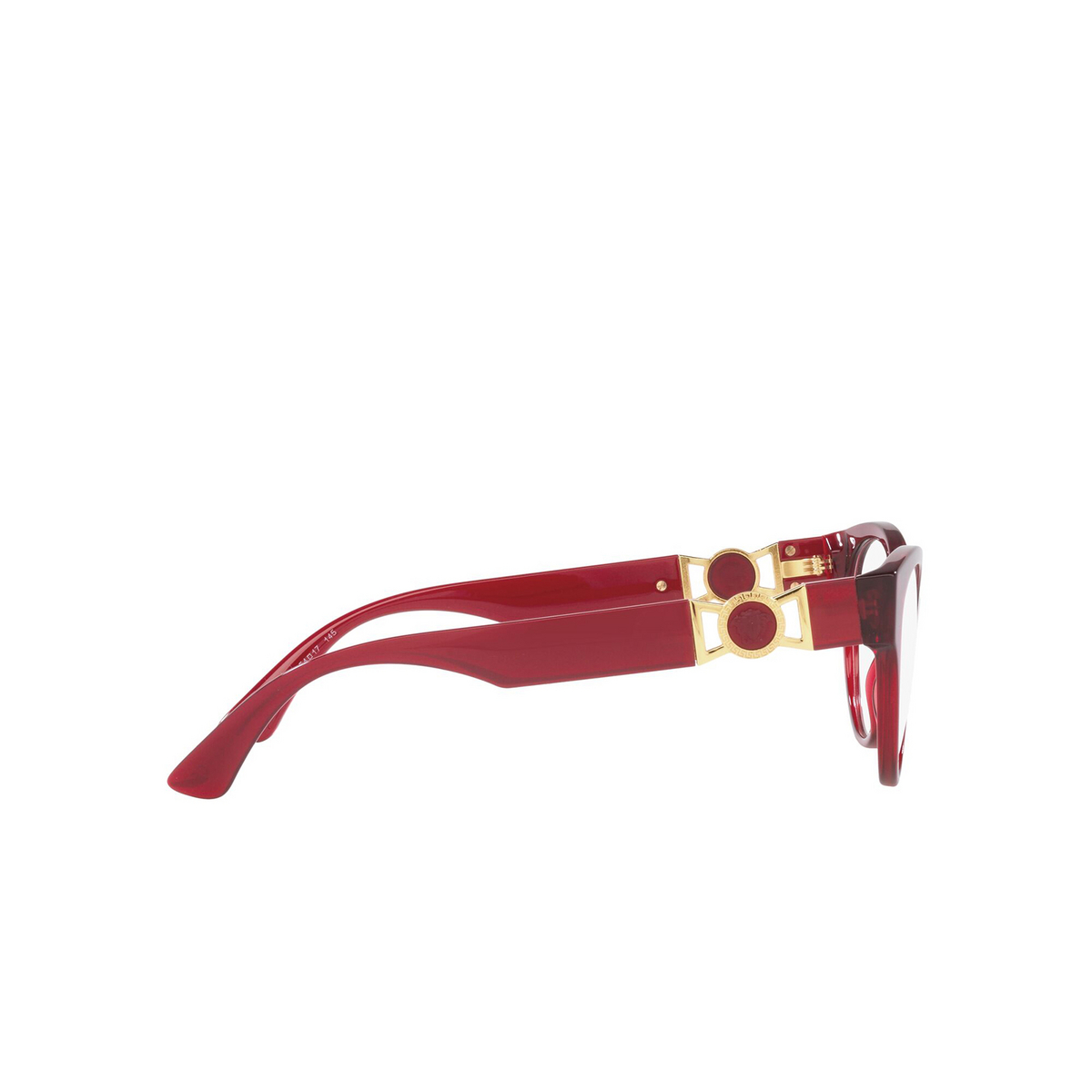 Versace VE3313 Eyeglasses 388 Red Transparent - 3/4