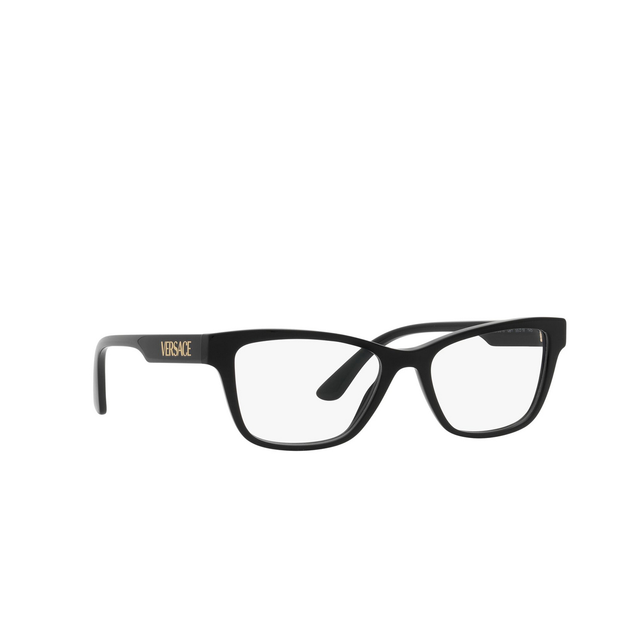 Versace® Square Eyeglasses: VE3316 color Black GB1 - three-quarters view.