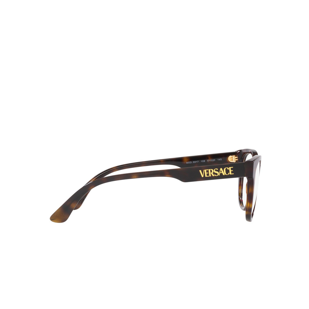Versace VE3317 Eyeglasses 108 Havana - product thumbnail 3/4