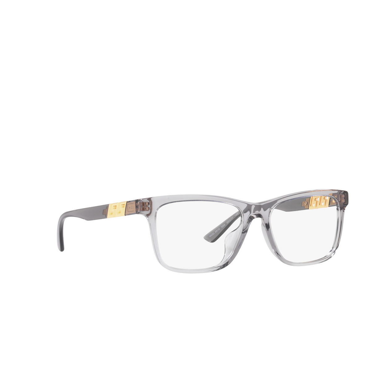 Versace® Square Eyeglasses: VE3319 color Transparent Grey 593 - three-quarters view.